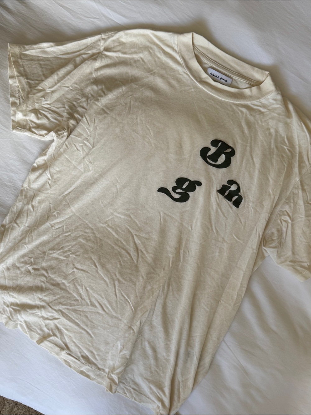 Anine Bing Ashton Vintage Cream Bing Tee - Picture 2 of 3